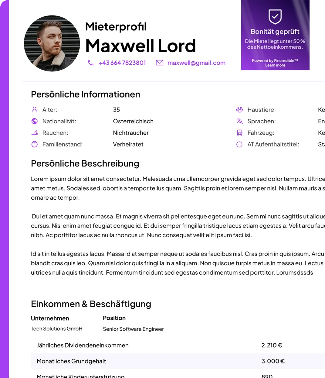 User Profile Overview